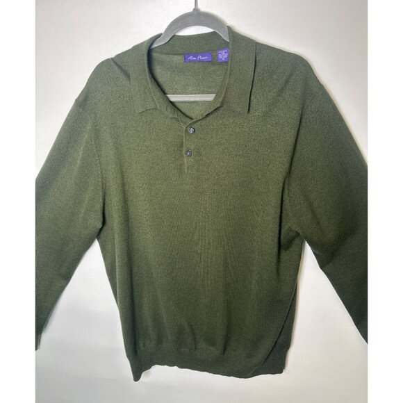 Alan Flusser Merino Wool Blend Collared Sweater Size Large - Picture 2 of 7
